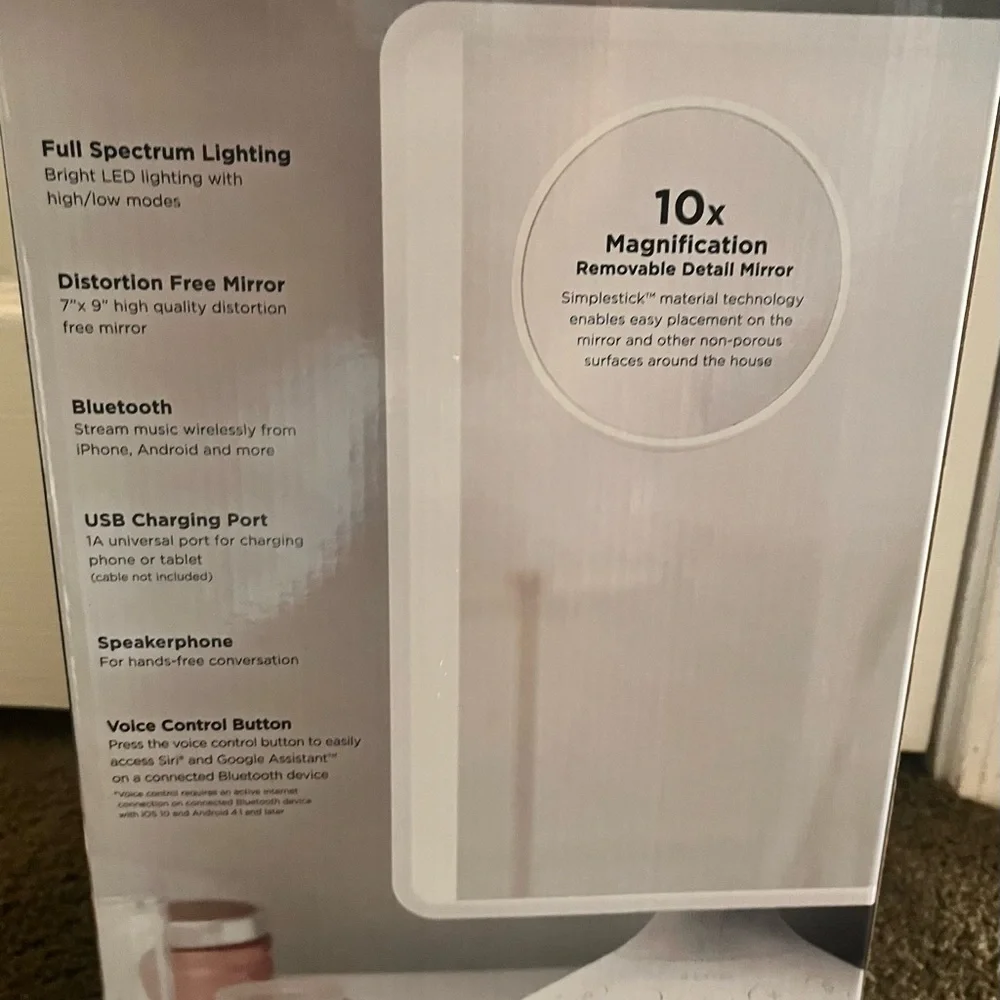 iHome White Smart Speaker with USB Port